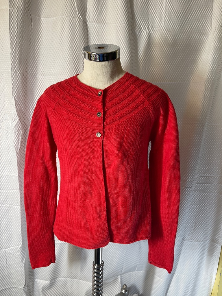 Mini Boden Bright Red Knit 3 Button Cardigan Sweater Size 9-10 Kids